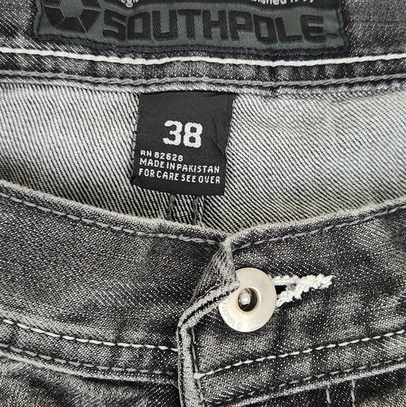 Vintage Y2K South Pole Relaxed Fit Jeans. Grey and Black mix. 38×34. Black Tab - Picture 7 of 9